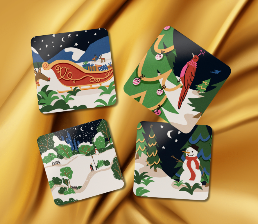 Cocktail coasters - Winter Wonderland