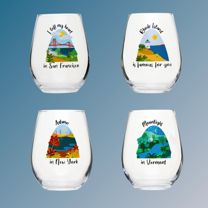 Stemless wine glasses - ROAD TRIP Series